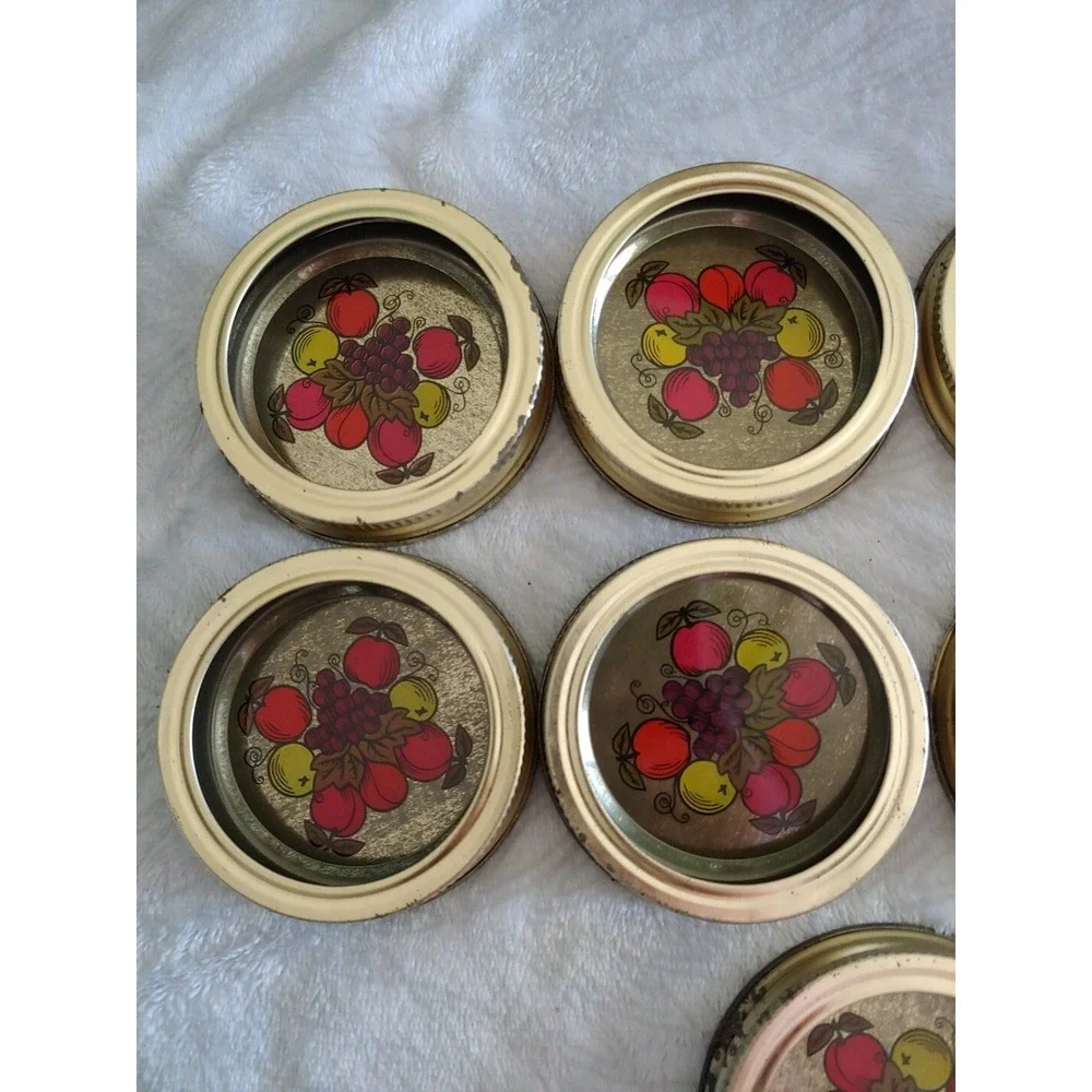 11 Vintage Ball Quilted Crystal Canning Jelly Jars 8 oz. Glass Unused Fruit Lid